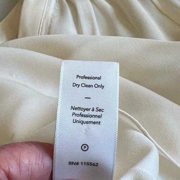 Elizabeth & James 100% Silk Blouse Cream V Neck Quiet Luxury Cottagecore Chic S - Picture 7 of 13